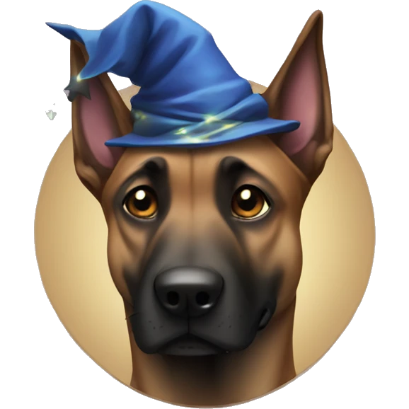 malinois dog with wizard  emoji