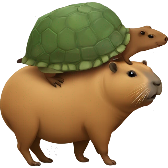 Capybara with a turtle in her back  emoji