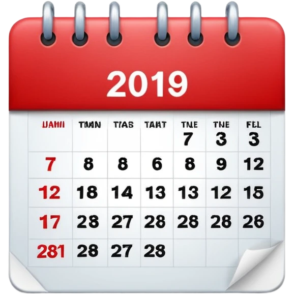 calendar with a red top emoji