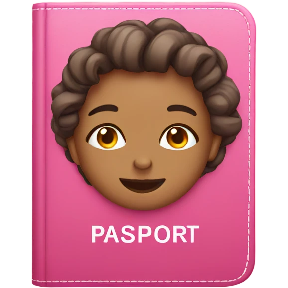 Cute pink passport emoji