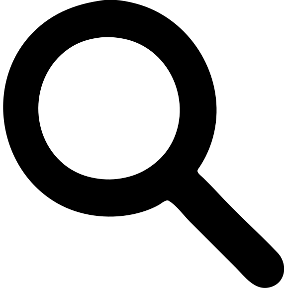 Лупа, сплошная черная заливка, минимализм, круглая ручка emoji