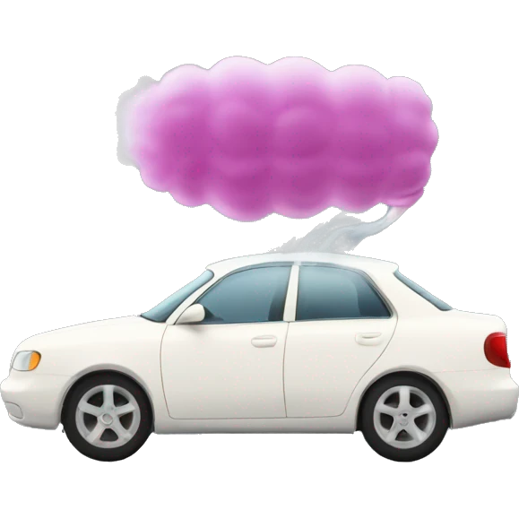 side view of a car diffuser (without the car) with smoke coming out emoji