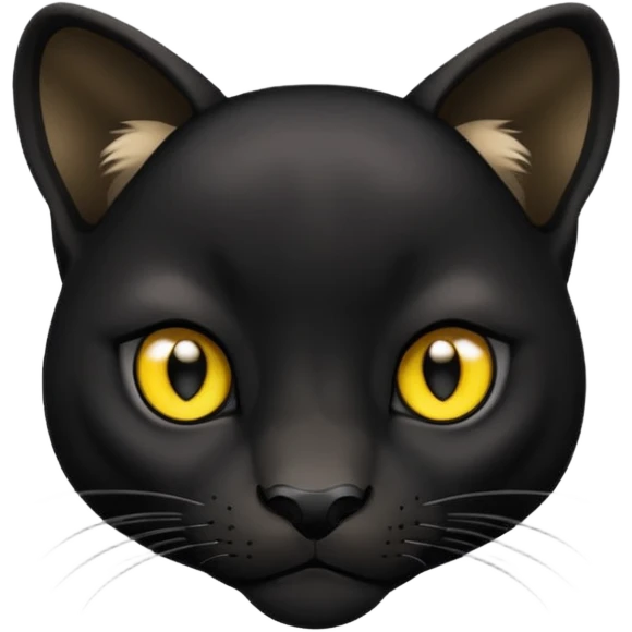 Cute small face black puma emoji