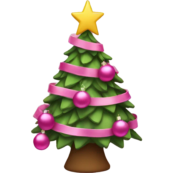 Christmas tree with pink decorations emoji