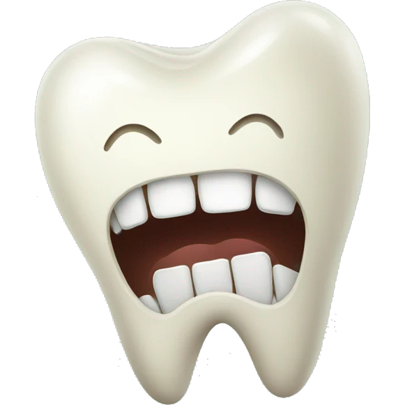 funny tooth emoji