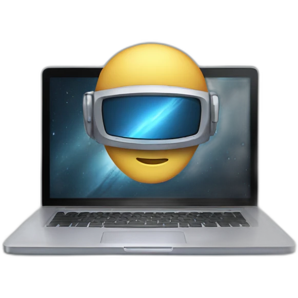 laptop with halo emoji