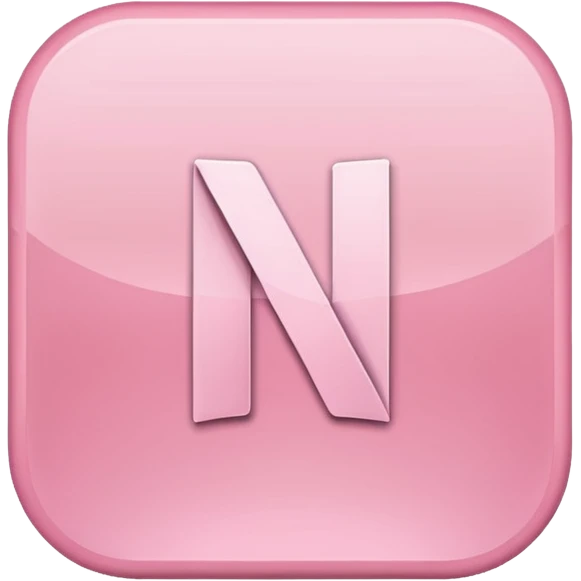 Netflix aesthetic "N" logo in pastel pink emoji