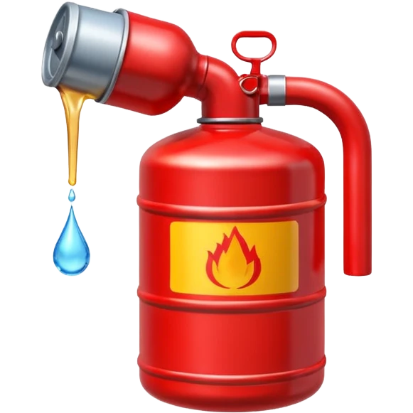 red gasoline canister plain pouring drops of diesel no fire emoji