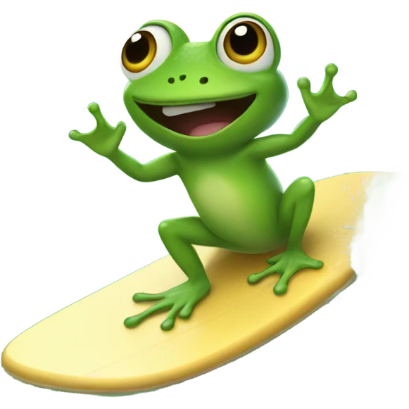 Small frog surfing  emoji