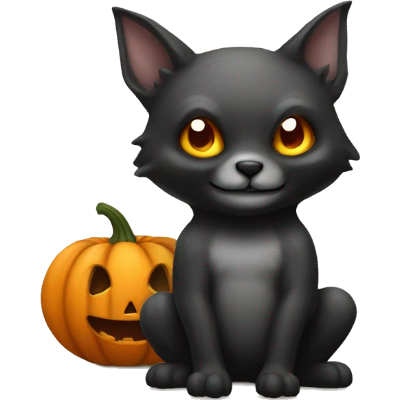 spooky animal with pumpkin emoji