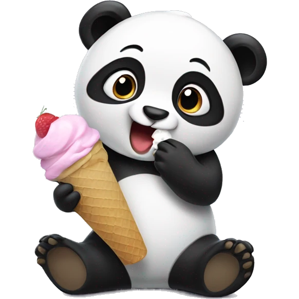 Panda eating ice cream emoji