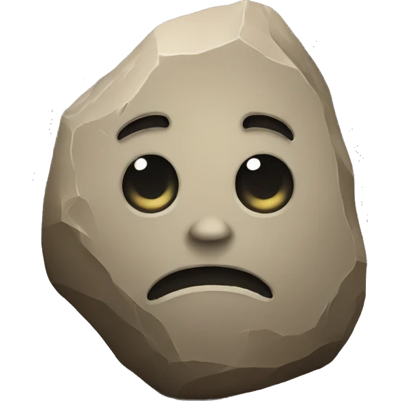 rock with face emoji
