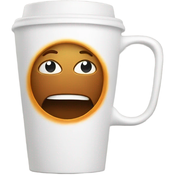 Coffee cup exercising with energy emoji