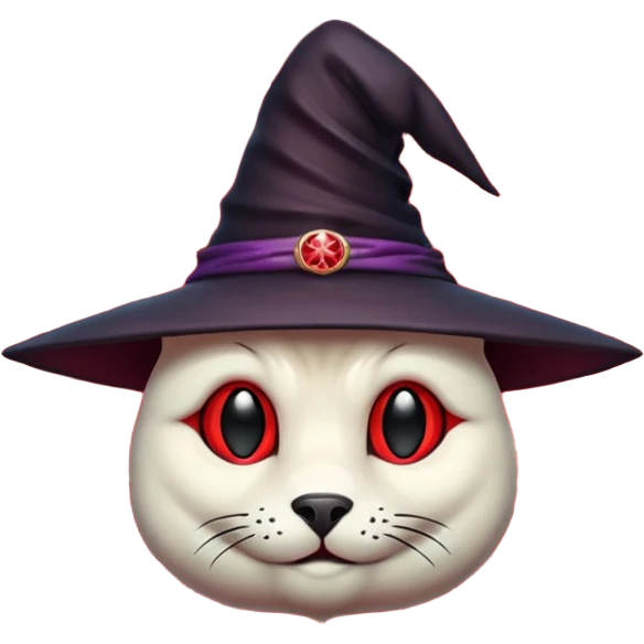 iOS emoji, dark fantasy magic seal, witch symbol, web pattern, red glow, minimal clean style emoji