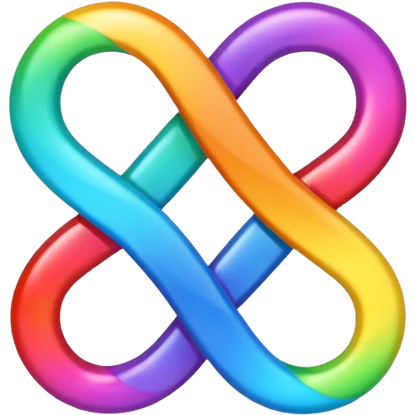 A infinity sign that is rainbow emoji
