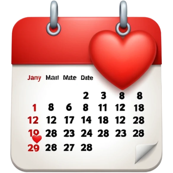 14 de febrero en calendario emoji
