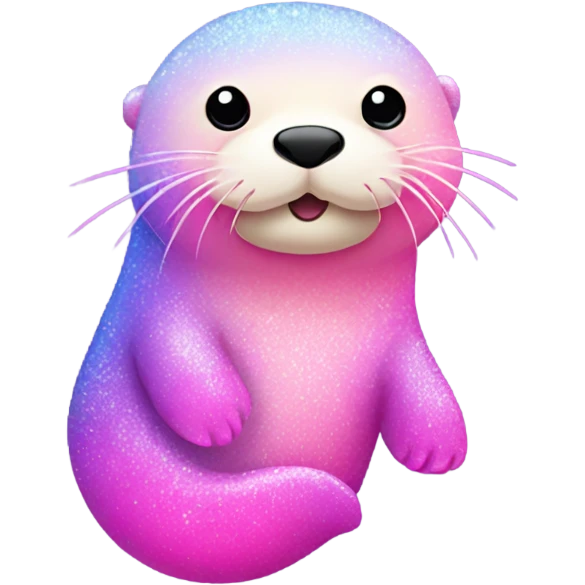 Pink ombre sea otter with glitter  emoji