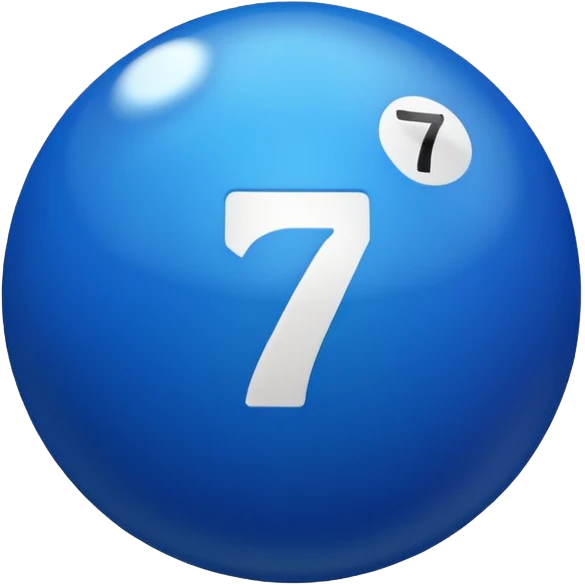 pull ball with the number 7th blue emoji