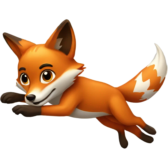 Trampolining fox emoji