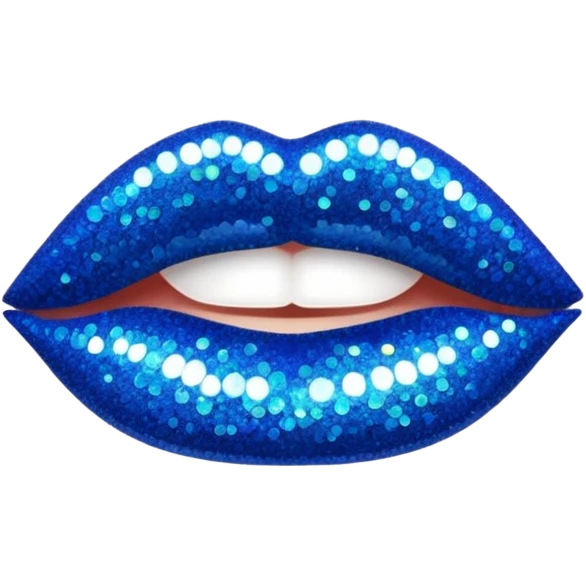 blue glitter lips emoji