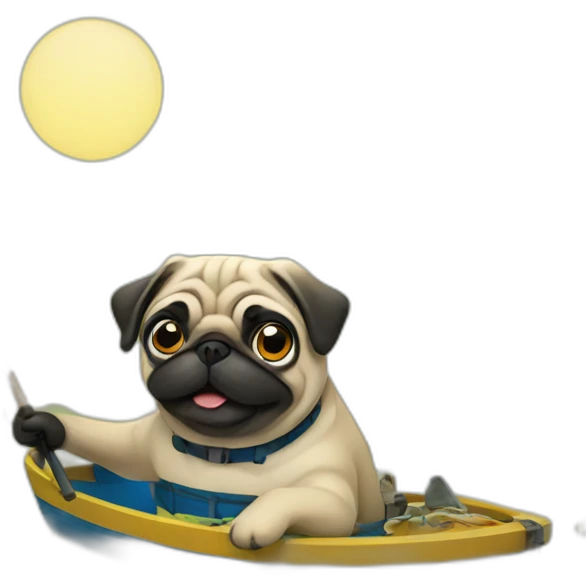 Pug fishing emoji