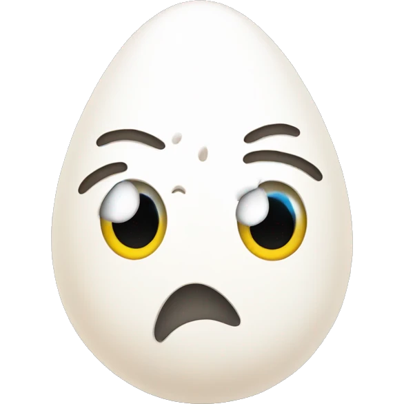 A crying egg with tears emoji