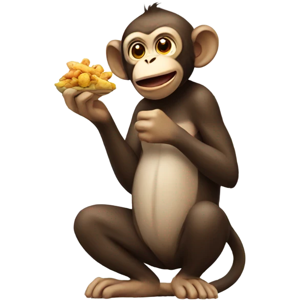 monkey eating chicken emoji