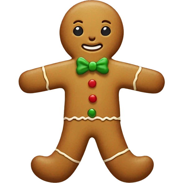 Beige gingerbread man emoji