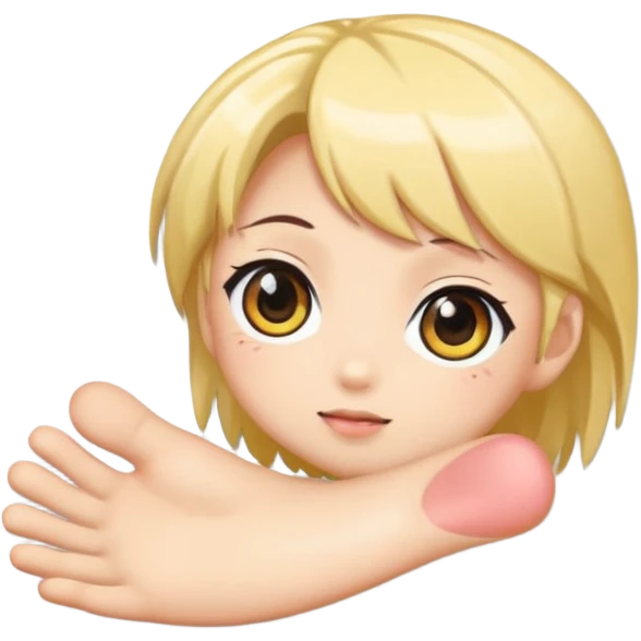 one foot With Anime Eyes in Chibi Sticker style emoji