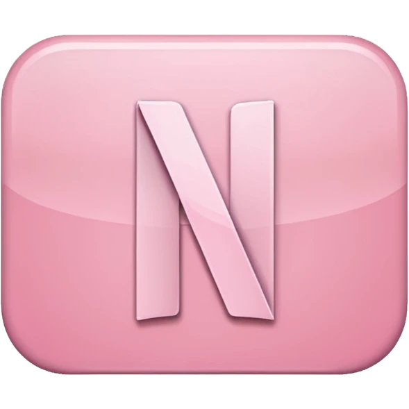 Netflix aesthetic "N" logo in pastel pink emoji