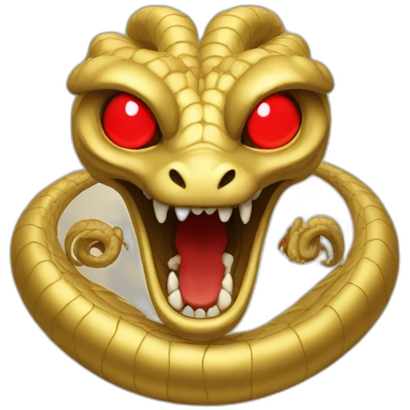 hydra with red eyes on gold emoji | AI Emoji Generator