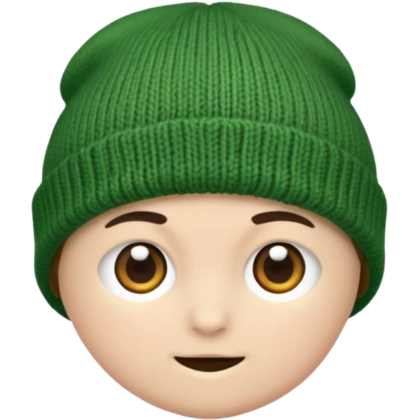 a green beanie emoji