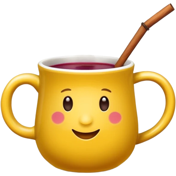 a yellow mug with steaming mulled wine without face

 emoji