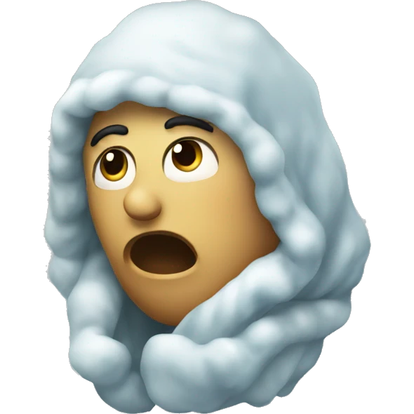 Freezing hushing emoji