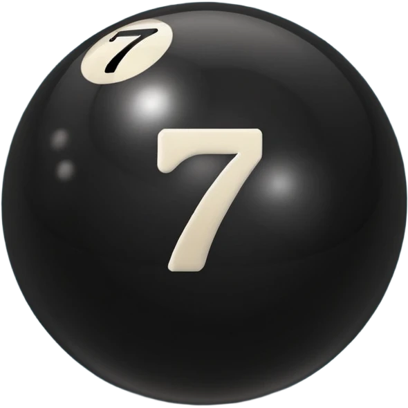 Pool table back ball with the number 7  emoji
