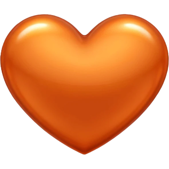 glossy orange metallic heart emoji
