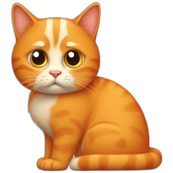 orange cat with concerned face emoji