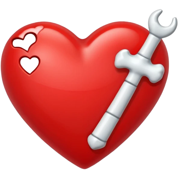 red heart emoji with a bone through it instead of an arrow emoji | AI ...