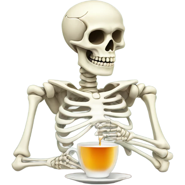 Skeleton drinking tea emoji