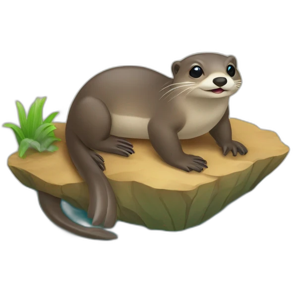loutre sur tortue emoji