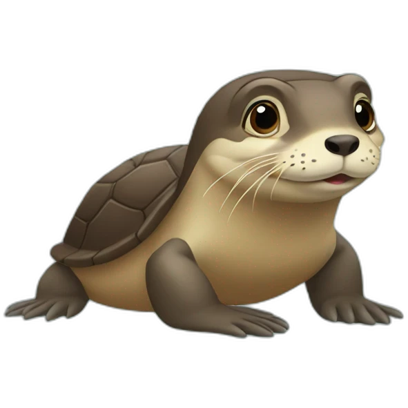 Loutre sur turtle emoji