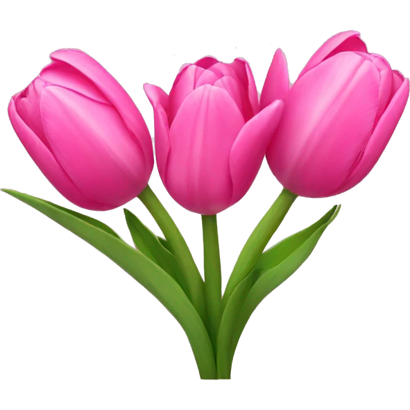 Pink tulips with a bow emoji