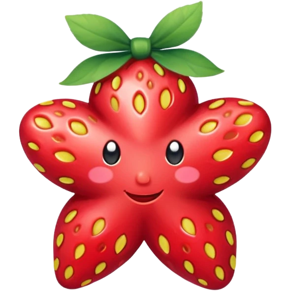 A strawberry star with a bow cute emoji