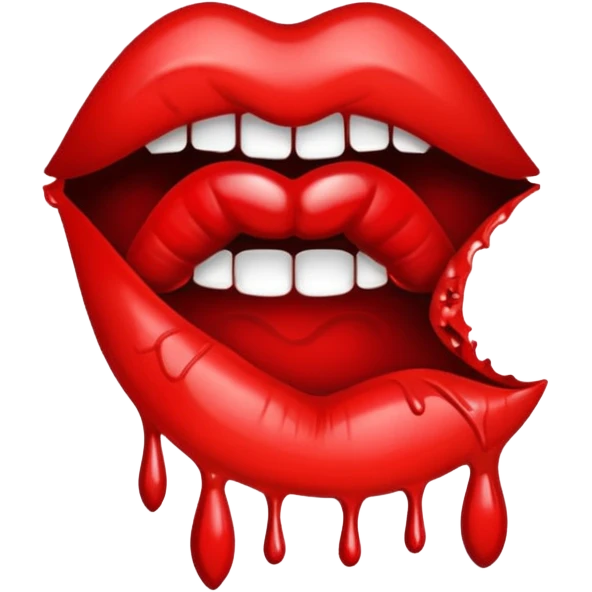 Bloody lipstick mark emoji