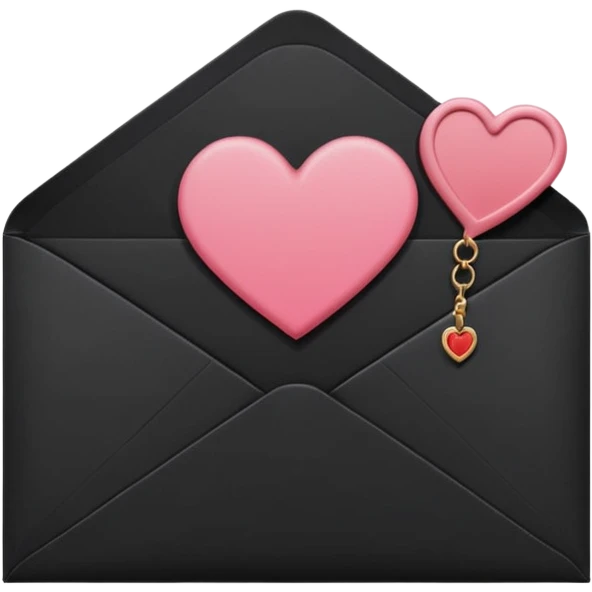 emo black envelope with a pink seal emoji