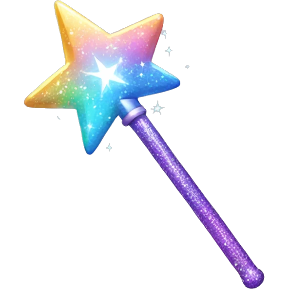 Sparkly magic wand emoji | AI Emoji Generator