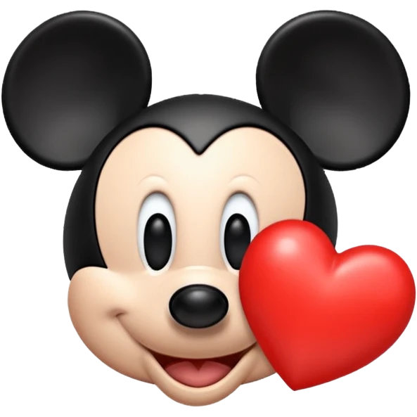 Mickey and a heart  emoji