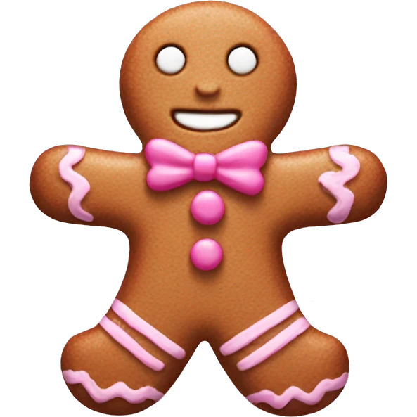 Pink gingerbread man emoji