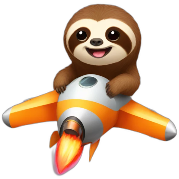 sloth-on-a-rocket emoji