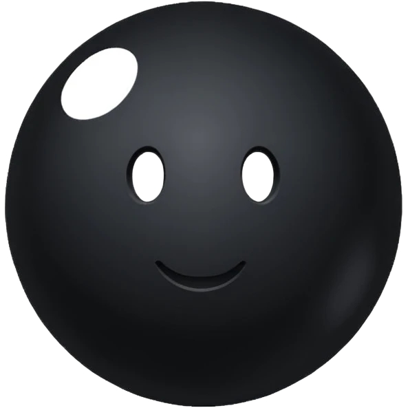 Black Ball with MB written on it. Nothing else no holes. emoji